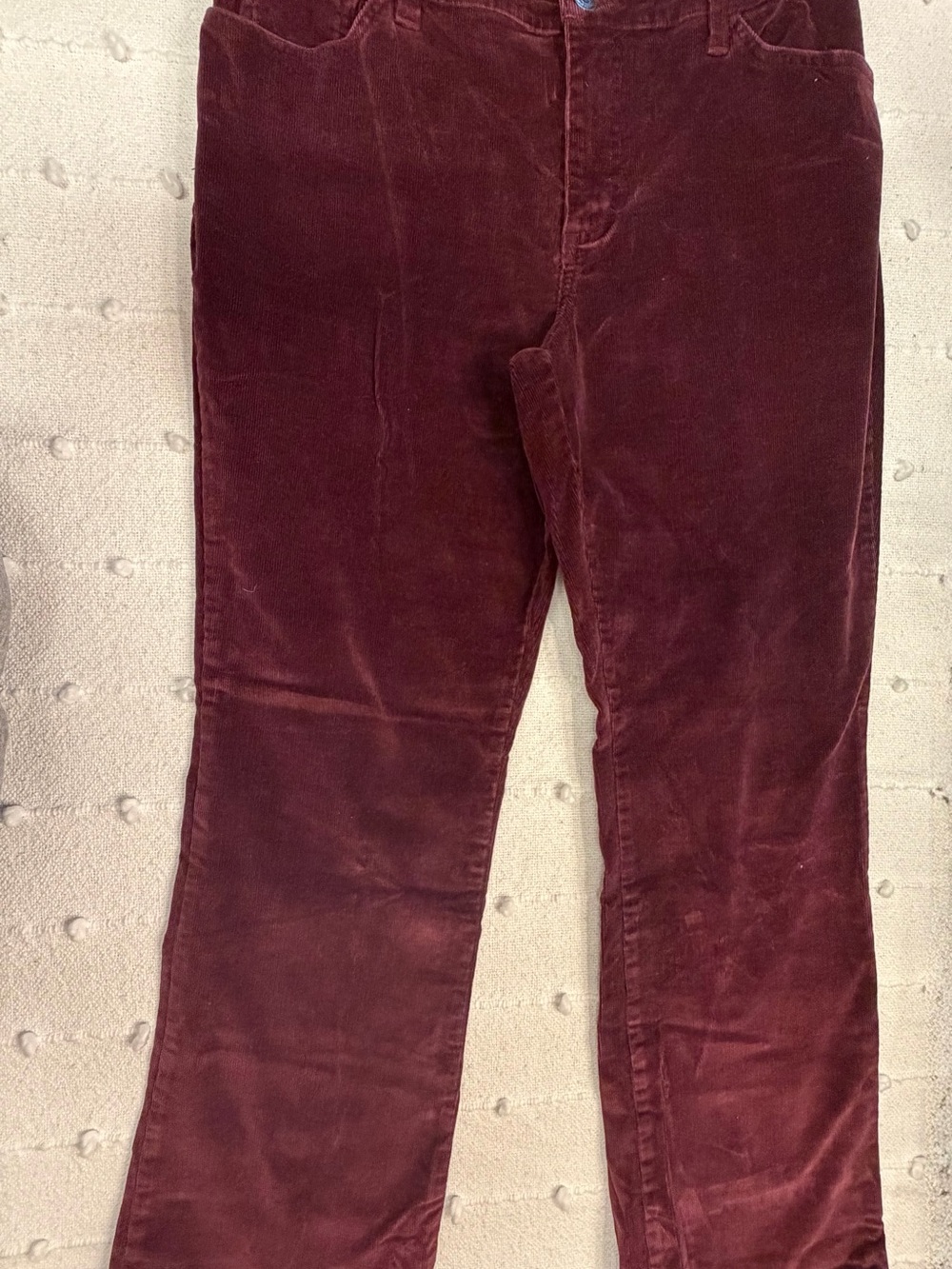 St. John's Bay Women's Burgundy Corduroy Straight-Leg Jeans